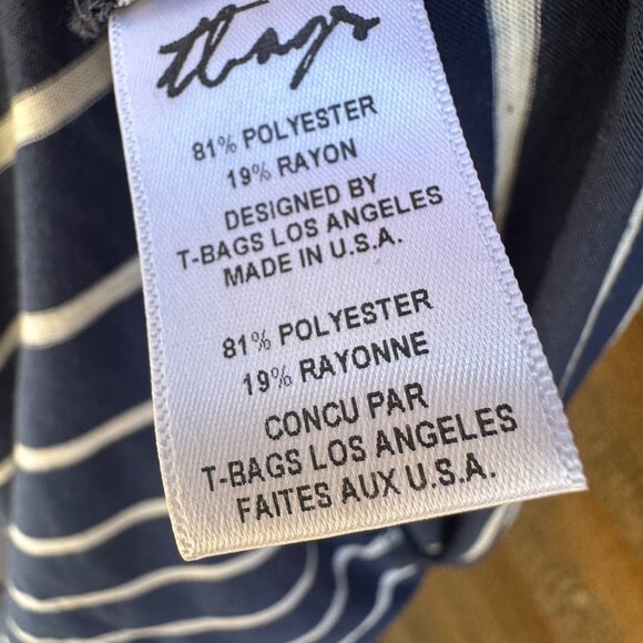 Tbags Los Angeles Halter Striped Blue White Key Hole Maxi Dress Size S - Picture 2 of 9